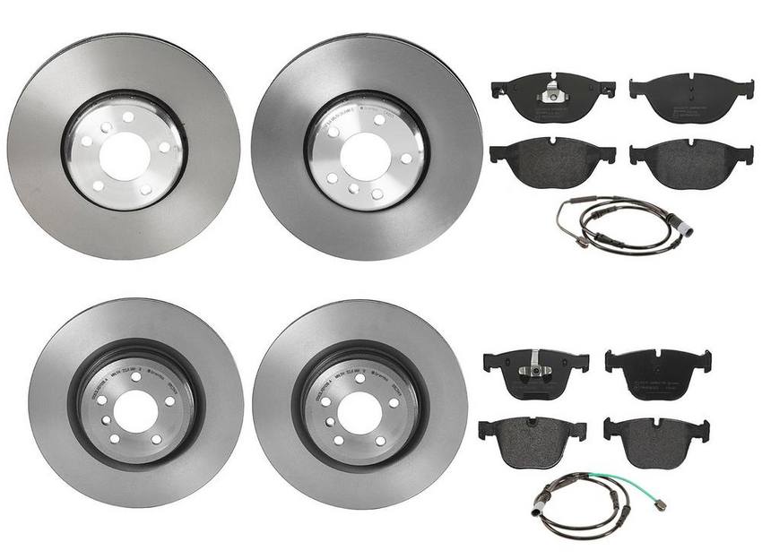 BMW Brake Pad and Rotor Kit Front and Rear (348mm/345mm) (LowMet) Brembo BM4038665KIT